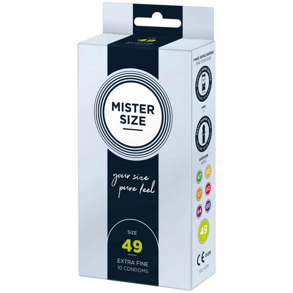 Ultra vékony óvszer Mister Size 49 mm kondom 10 db