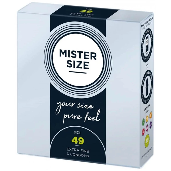 Ultra vékony óvszer Mister Size 49 mm kondom 3 db
