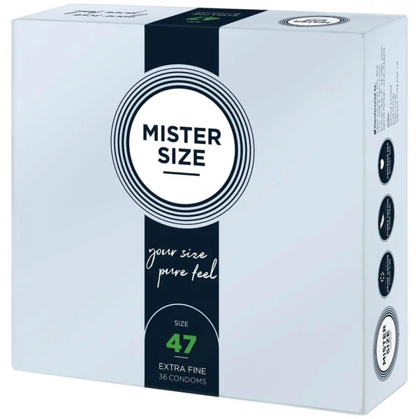 Ultra vékony óvszer Mister Size 47 mm kondom 36 db