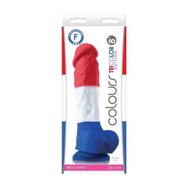 Tapadókorongos színes dildó Colours pleasures tricolor 8