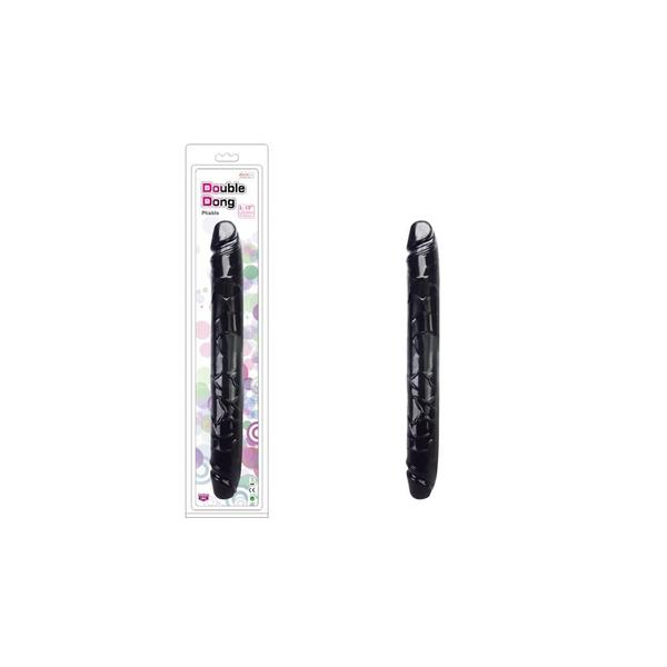 Kétvégű dildó 33 cm Charmly pliable double dong 13 black