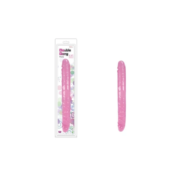Kétvégű hajlékony zselés dildó 33 cm - Charmly Pliable Double Dong 13" Pink