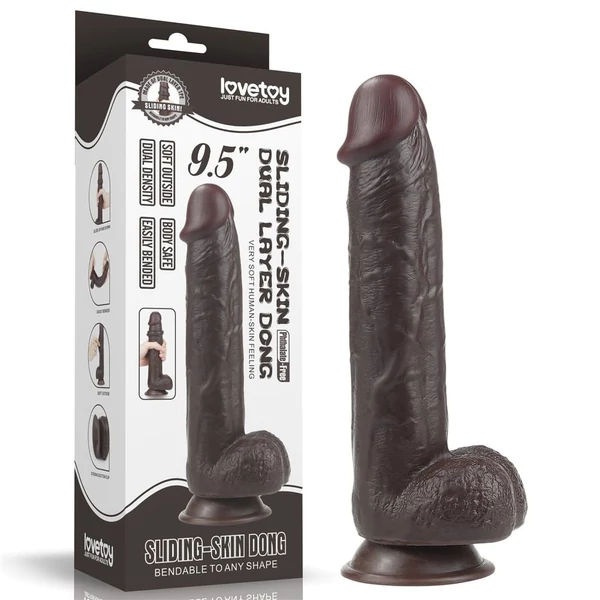 Eres hajlítható dildó 9.5 sliding skin dual layer dong 24 cm
