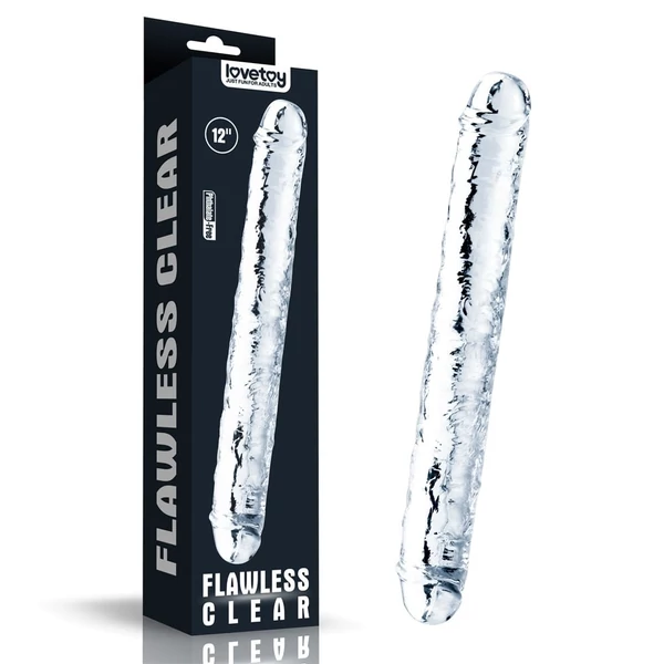 Kétvégű dildó 30 cm (12'') flawless clear double dildo