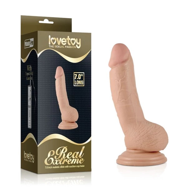 Letapasztható realisztikus vibrátor dildó 18cm - 7" Real Extreme Vibrating Dildo
