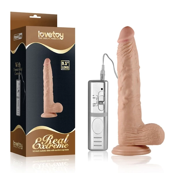 Real Extreme vibrátoros dildó távirányítóval 24 cm