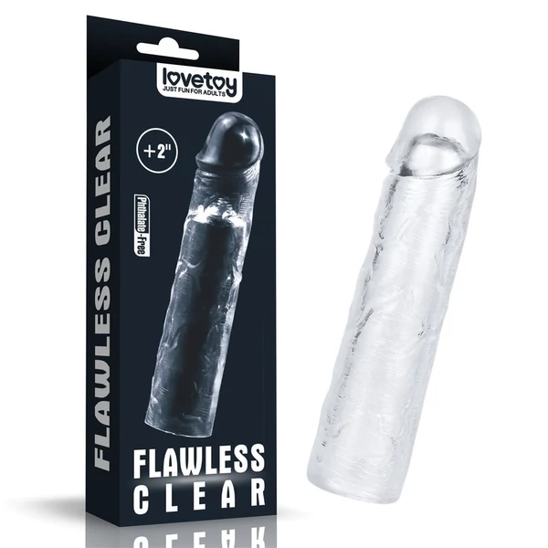 Péniszvastagító és hosszabbító Flawless clear penis sleeve add 2"