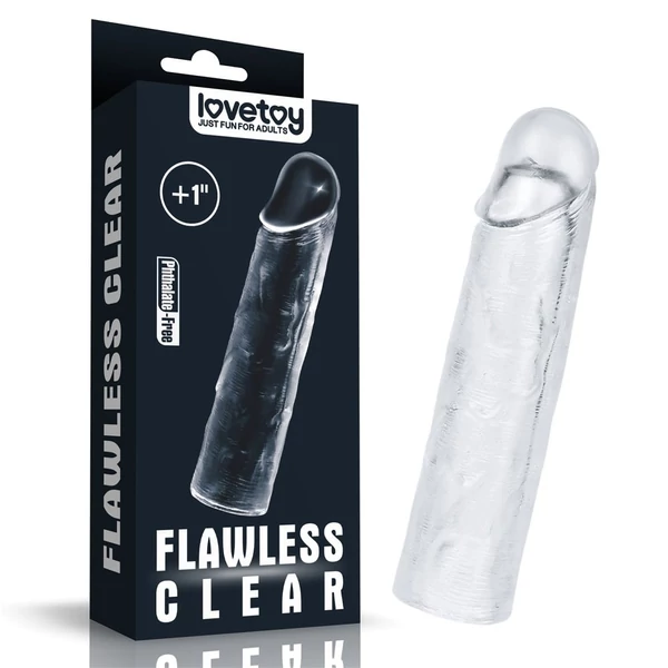 Átlátszó vastagító, péniszhosszabbító plusz 2,5 cm Flawless clear penis sleeve