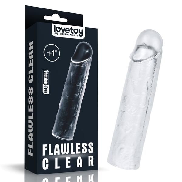 Átlátszó vastagító, péniszhosszabbító plusz 2,5 cm Flawless clear penis sleeve