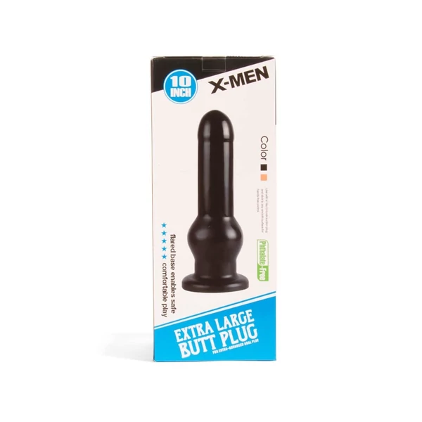Anál dildó X-men 25,5 cm butt plug fekete