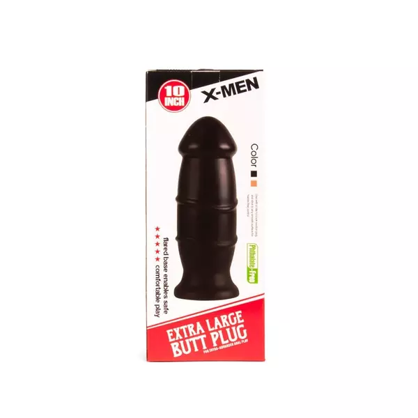 Óriás anál izgató X-men 25,4 cm butt plug fekete