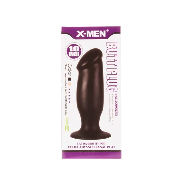 Extra méretű X-men butt plug fekete 25,5 cm