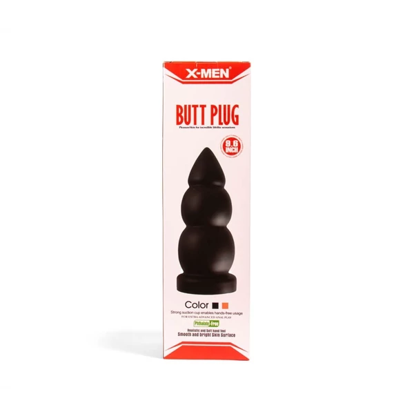 Nagy anális dildó X-men 24 cm butt plug fekete
