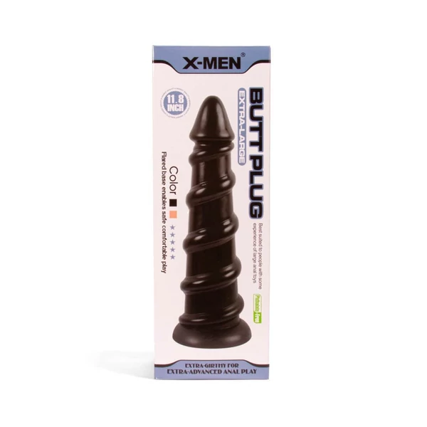 Óriás dildó X-men 30 cm butt plug fekete
