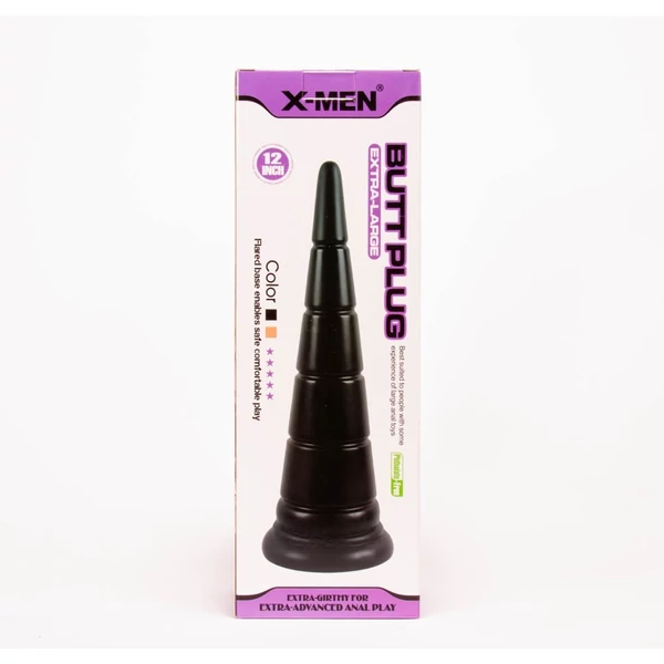 Óriás tágító kúp 30 cm X-MEN 12 inch Butt Plug Black