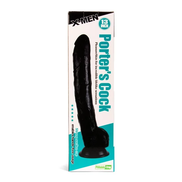 Nagy felálló farok másolat X-men porter's 13 cock fekete 33 cm