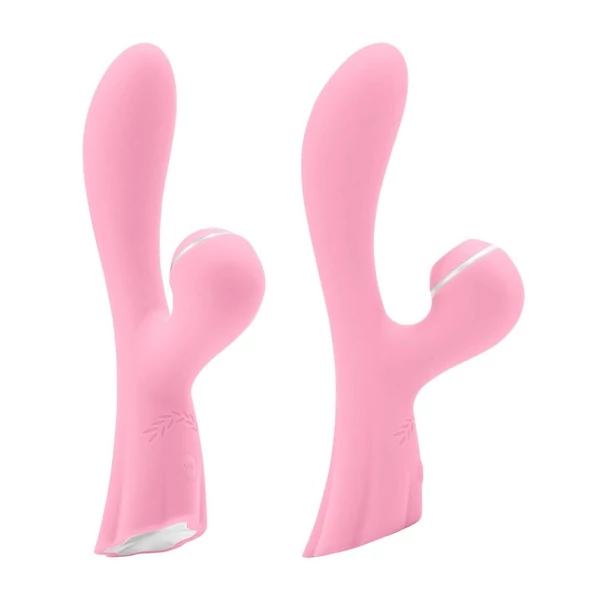 Nyúl vibri léghullámos csiklóizgatóval Luxe aura - pink 19,5 cm