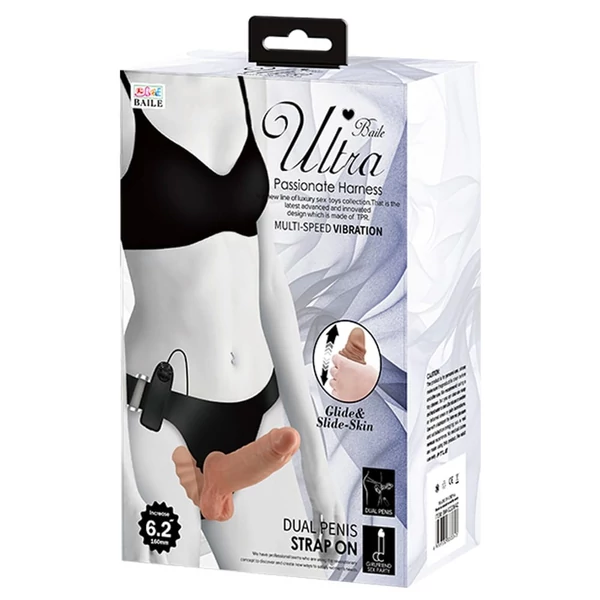Felcsatolható kettős vibrátor Ultra passionate harness 7