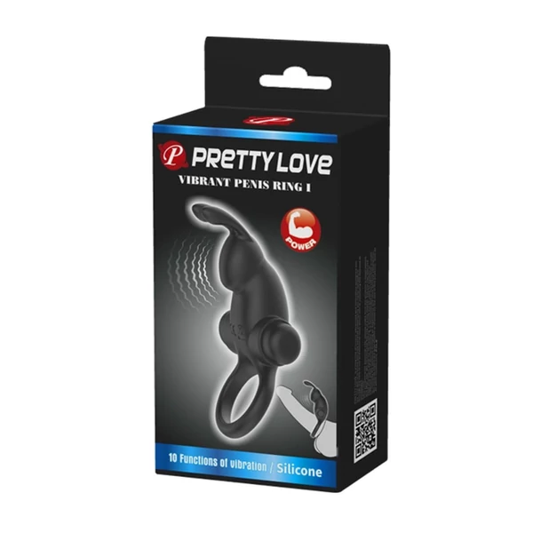 Vibrátoros péniszgyűrű Pretty love penis ring 1 black