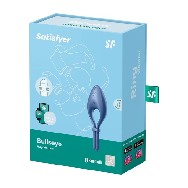 Tölthető okos vibrációs péniszgyűrű - Satisfyer bullseye blue