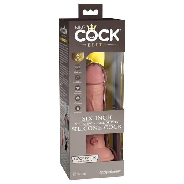 Realisztikus letapaszthatós vibrátor 15 cm - dual density vibrating silicone cockdual density vibrating silicone cock