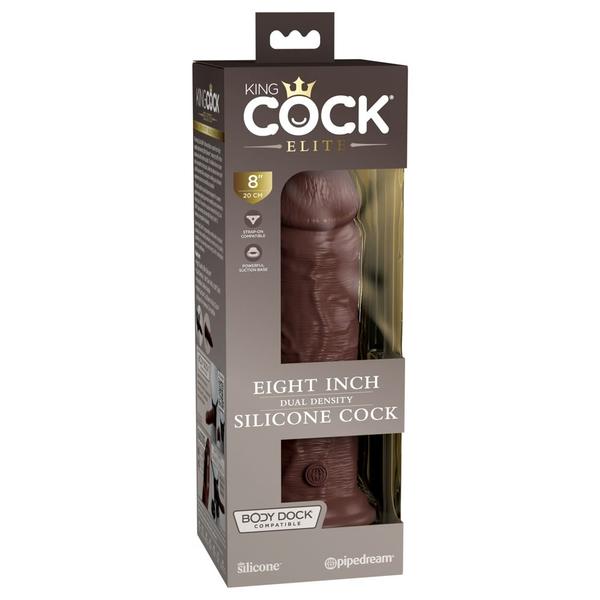 Barna realisztikus dildó 20 cm - dual density silicone cock