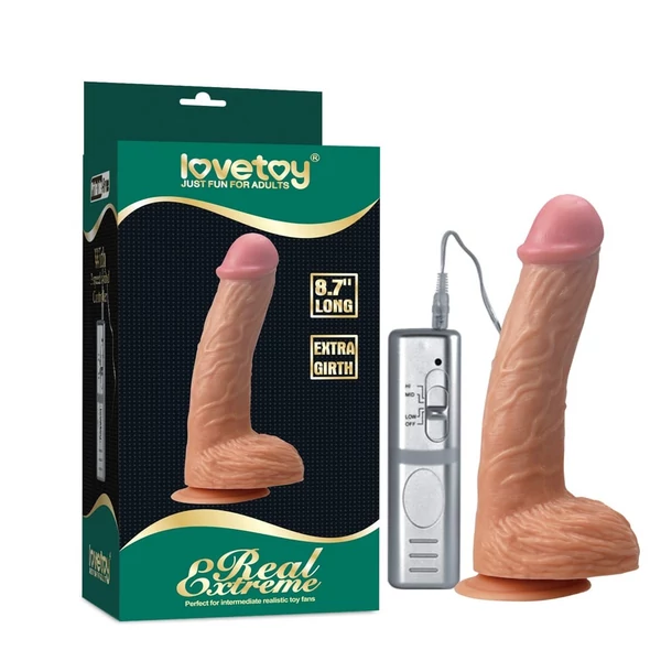 Letapasztható realisztikus vibrátor 8.7" Real Extreme Extra Girth Vibrating 22 cm