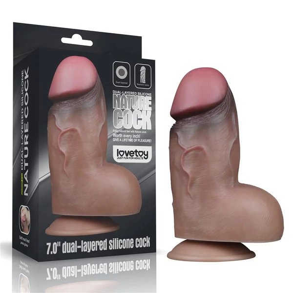 Tapadótalpas dildó 7" nature cock 18 cm
