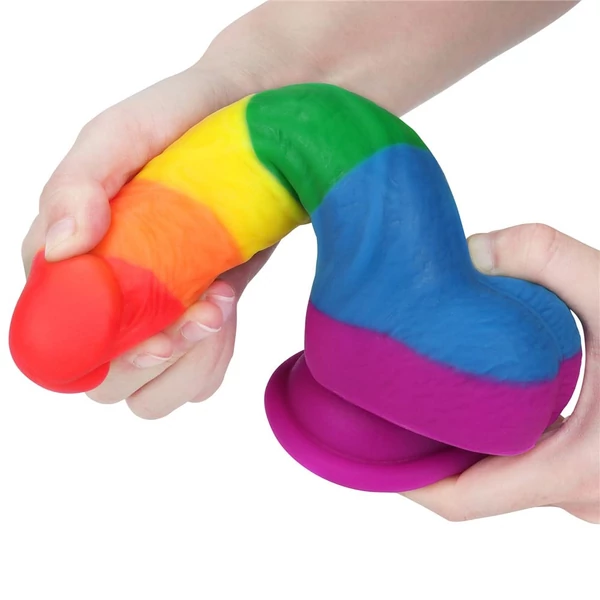 Szivárvány műpénisz 8'' prider dildo 20 cm