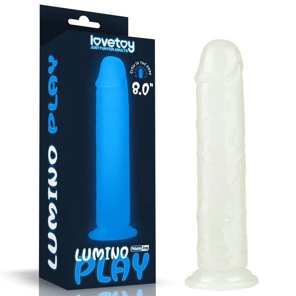 Világító tapadókorogos dildó 20cm - 8" Lumino Play dildo