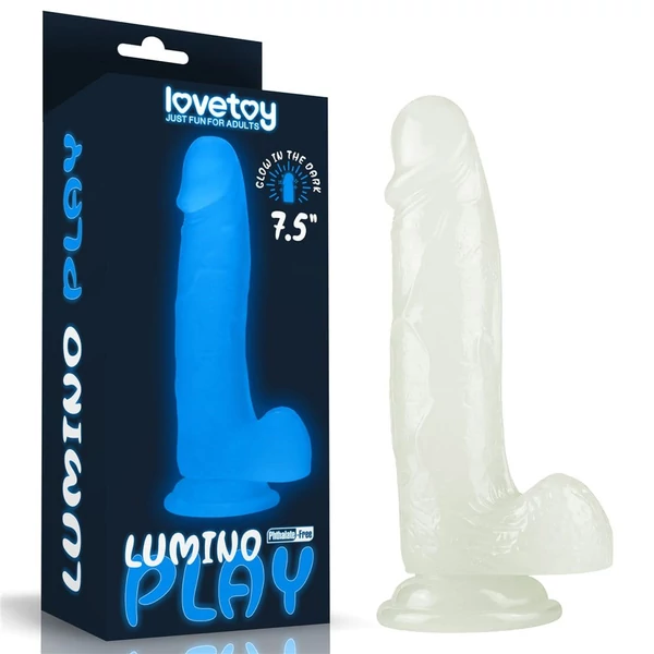 Világító tapadókorogos dildó 19 cm - 7.5'' Lumino Play Dildo