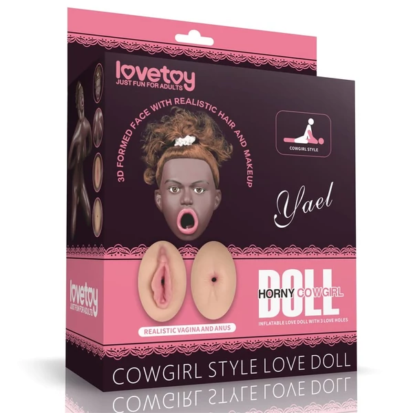 Barna szexbaba Cowgirl style love doll brown