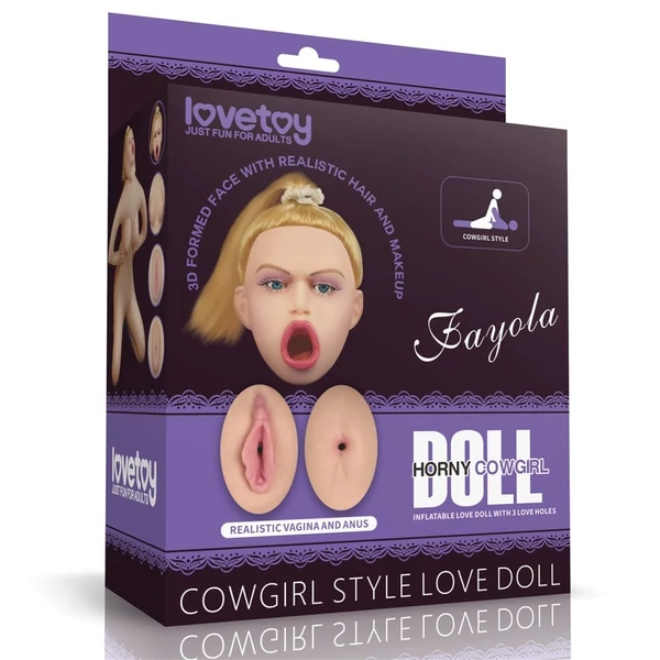 Testszínű szexbaba Cowgirl style love doll flesh