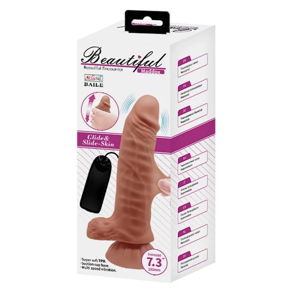 Vibrátor Beautiful Maddox 18,5 cm tapadótalpas