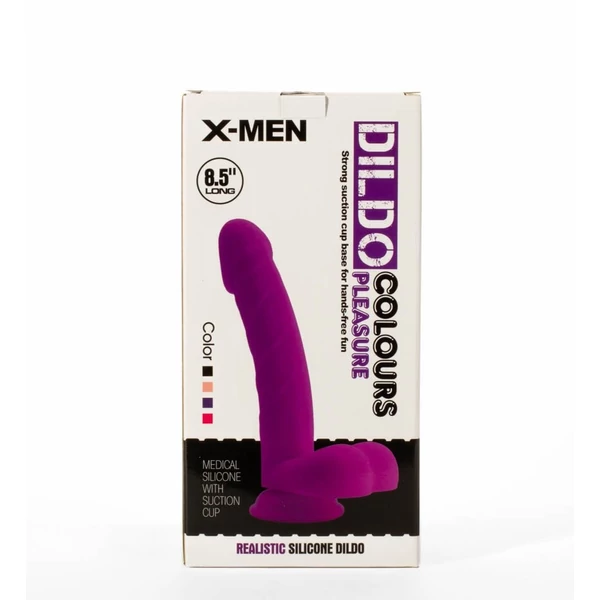 Tapadótalpas 22 cm-es fekete dildó X-men 8.5 dildo colours pleasure 4