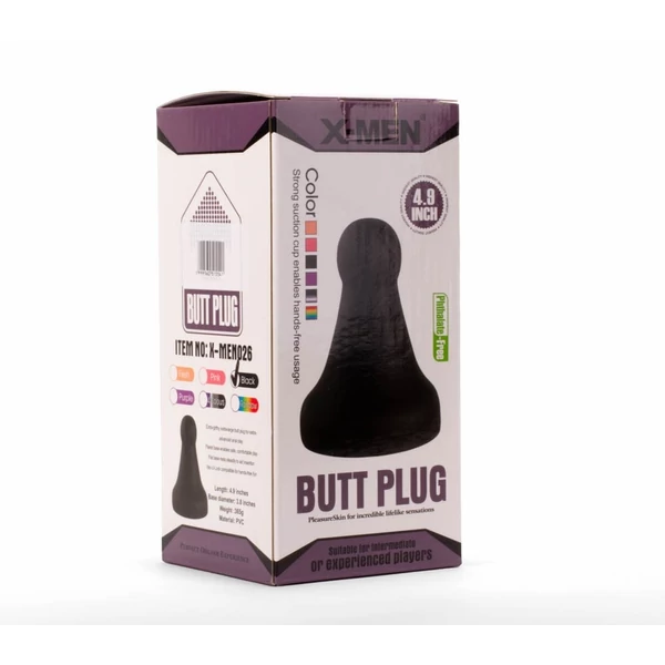 X-men análtágító, butt plug black 13 cm