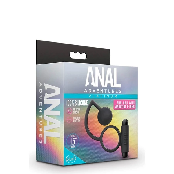 Péniszgyűrű anál golyóval - Anal adventures anal ball with c-ring
