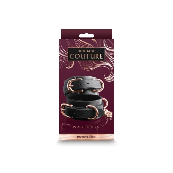 Csukló és boka mandzsetta Bondage couture wrist cuffs - fekete