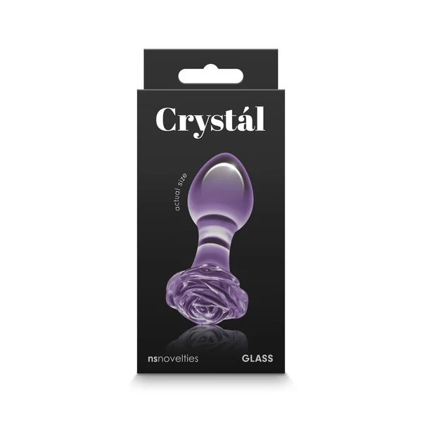 Üveg Anál butt plug Crystal rose - lila