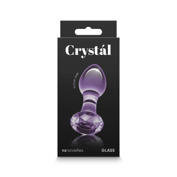 Crystal gem üveg análplug - lila