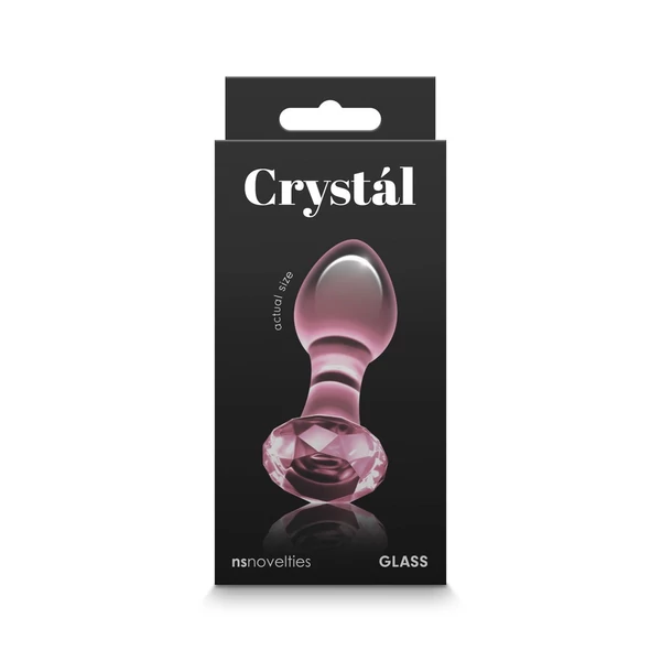 Üveg anális dugó Crystal gem - rózsaszín