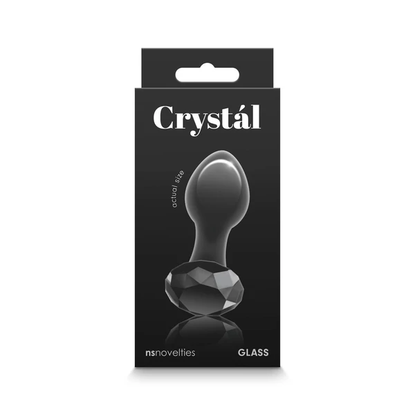 Üveg anális dugó Crystal gem butt plug - fekete