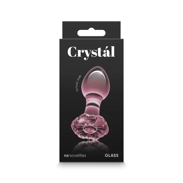 Crystal flower üveg análplug- rózsaszín