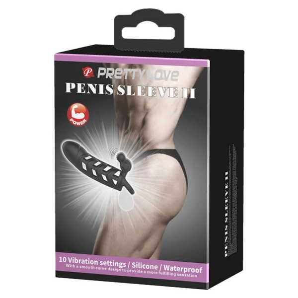 Péniszköpeny vibrátoros Pretty love penis sleeve ii