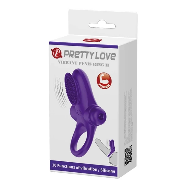 Vibrátoros péniszgyűrű Pretty love vibrant penis ring 2 purple