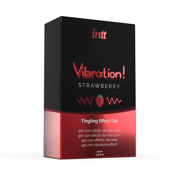 Folyékony vibrátor gél, epres - Vibration Strawberry 15ml