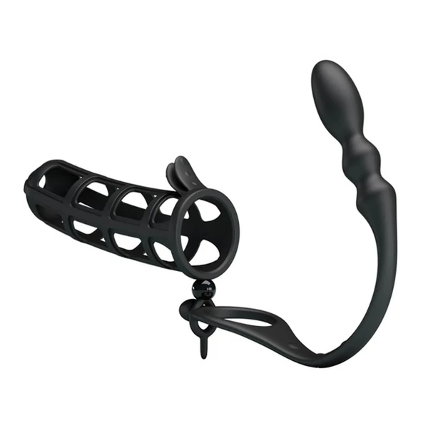 Péniszhüvely rezgő anál izgatóval Pretty love hercules penis sheath