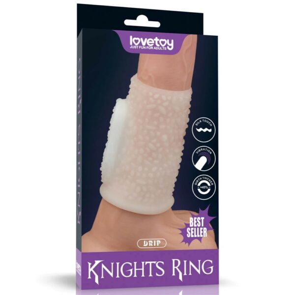 Péniszgyűrű vibrátoros Drip knights ring (fehér) ii rücskös