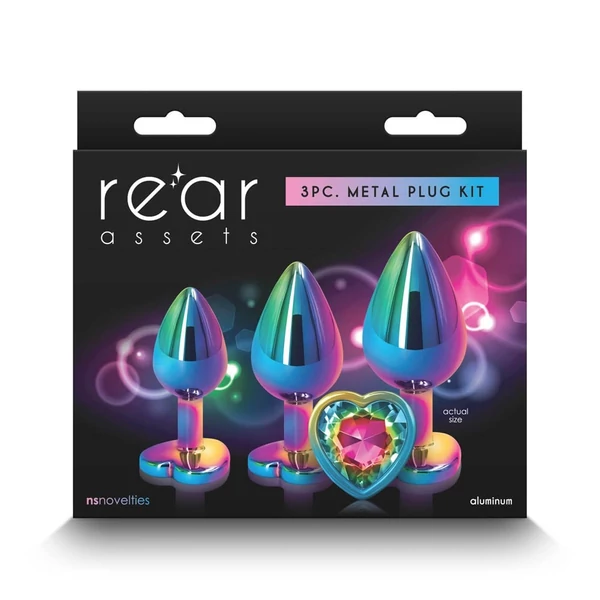 Fenékdugó összeállítás Rear assets trainer kit multicolor rainbow heart plug készlet