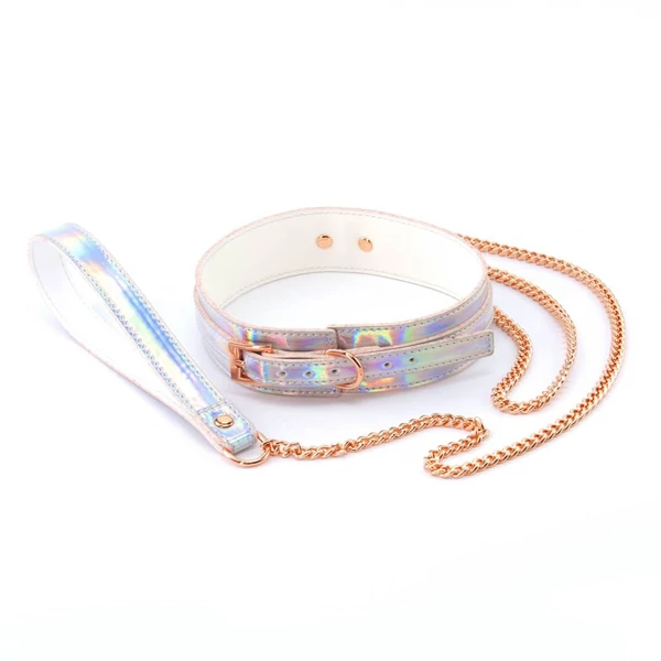 Holografikus nyakörv és póráz Cosmo bondage